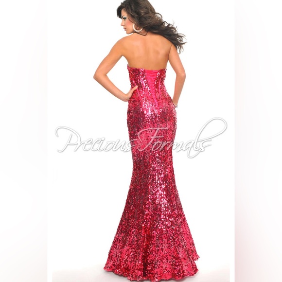 Posh Precious by Precious Formals Size 10 Pink Sequin Prom Dress - Picture 2 of 5